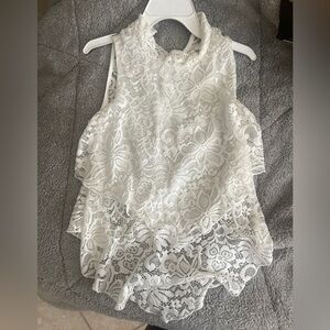 Papaya White Lace Layared Shirt